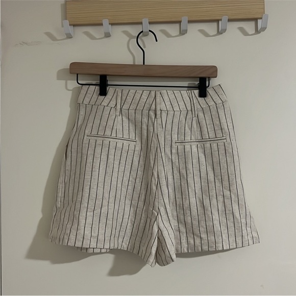 Premium Stripe Linen Blend Tailored Shorts - Picture 4 of 4